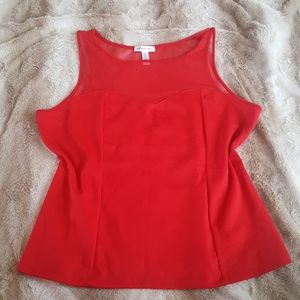 Ambiance Apparel Red mesh peekaboo tank 1X